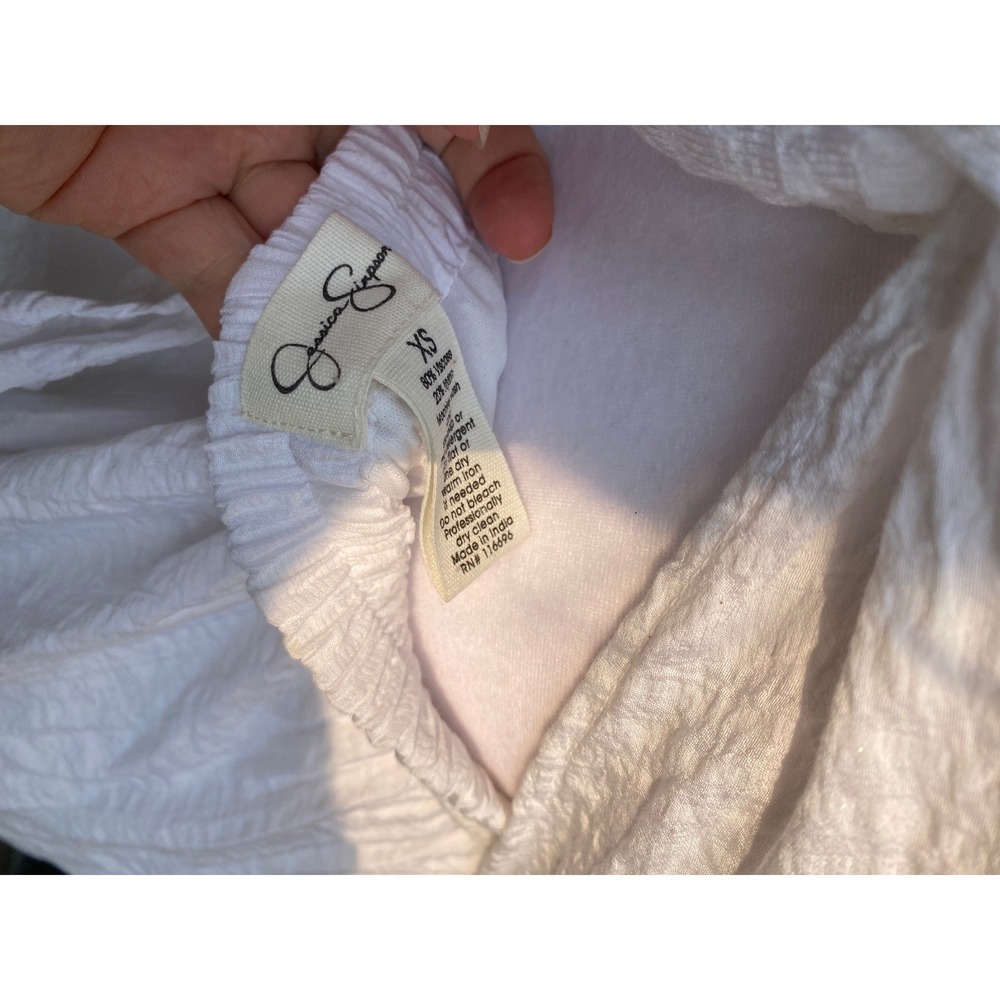 Milkmaid Midi Dress Puff Sleeve XS White Cottagecore Bridal Lolita Romantic Boho - Picture 5 of 6